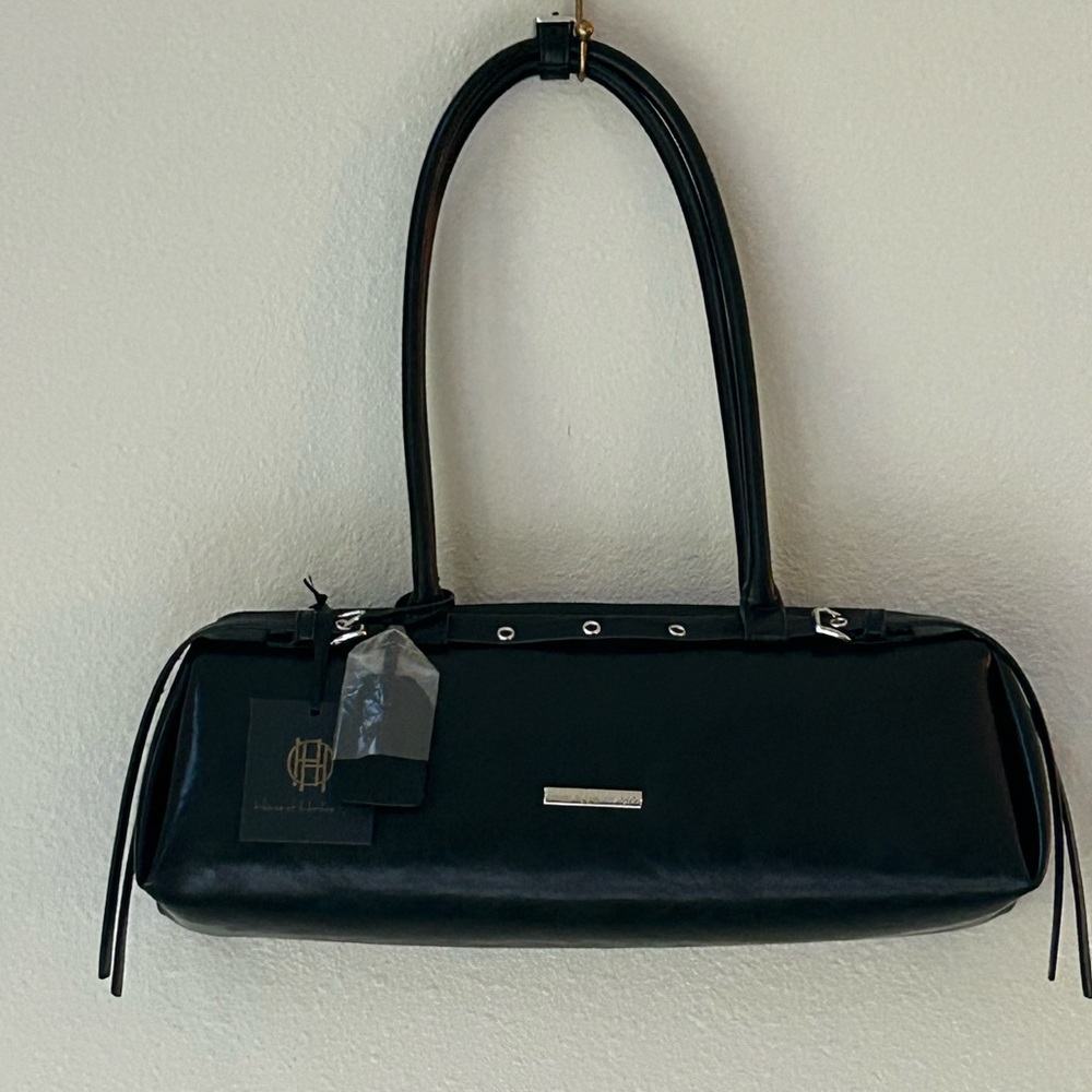 Women's Black Barrel Shoulder Bag -